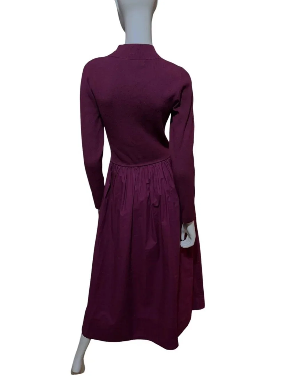 Marie Oliver Barrett Dress XS Mixed Media Pockets Maroon Earthy Goth Minimalist - Picture 5 of 7